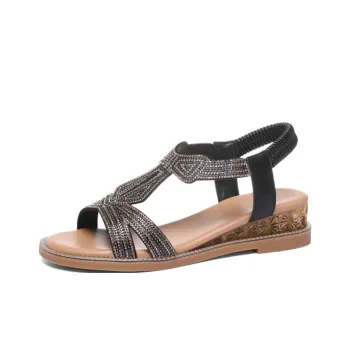 Golden Silk Rabbit Strap Sandals Women's