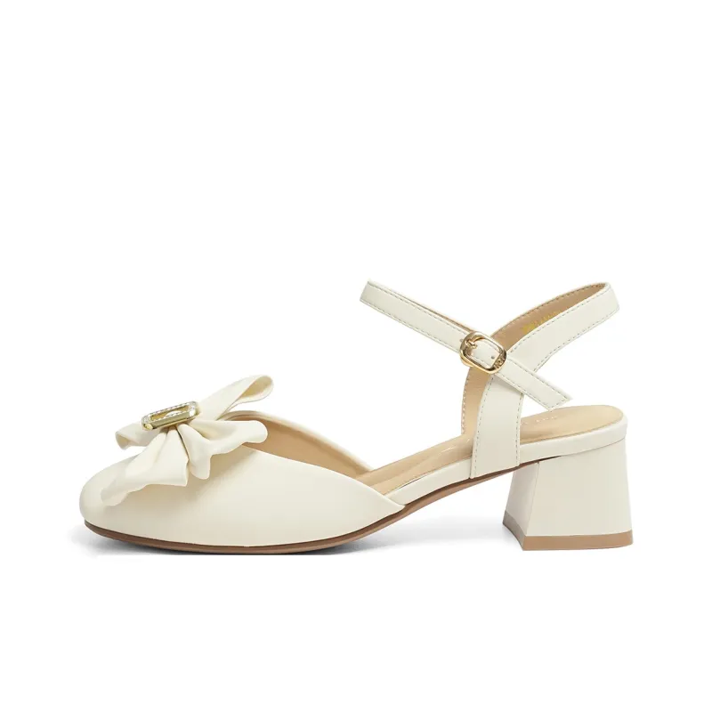 RED DRAGONFLY Casual Shoes Fashion Apparel Shoes Roman Sandals 5.5cm Heel Women's Black/Ecru/Apricot-6