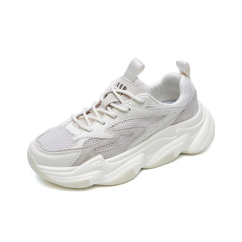 JEEP SPIRIT Abrasion Resistant, Breathable, Lightweight, Height Increasing Low Top Chunky Sneakers Men's White-2