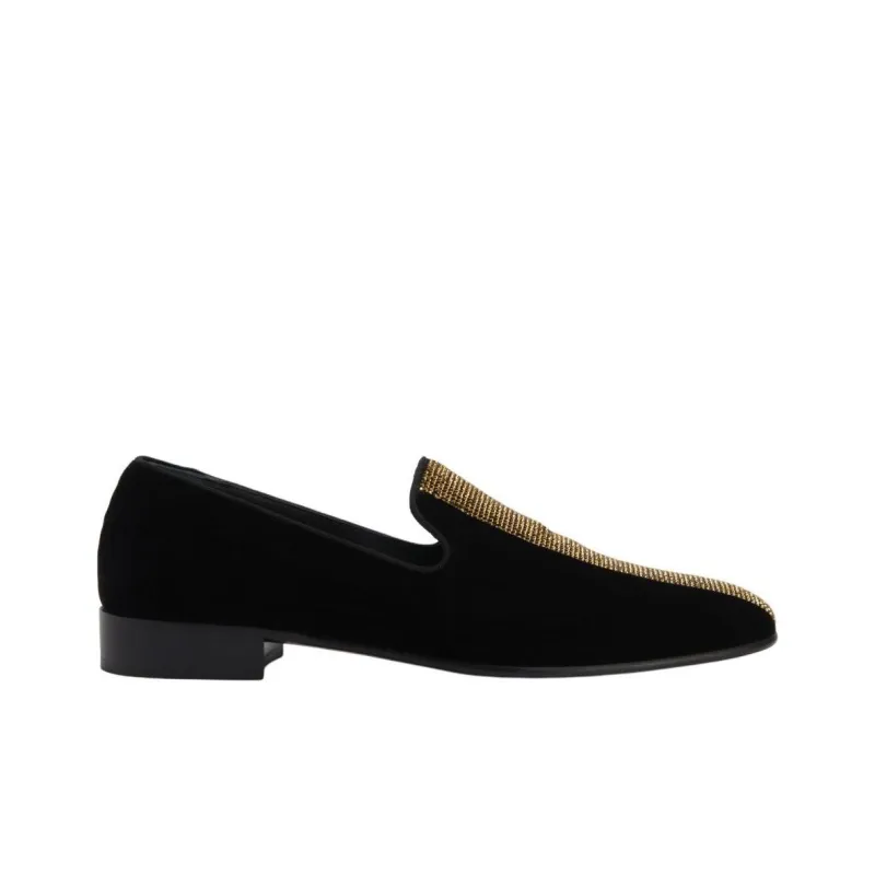 Giuseppe Zanotti Tuxedo Diamond Velvet Loafers-1