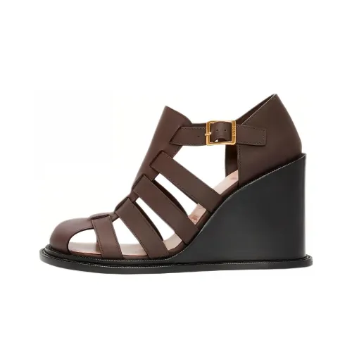 LOEWE Campo Roman Sandals 9cm Women's Dark Brown