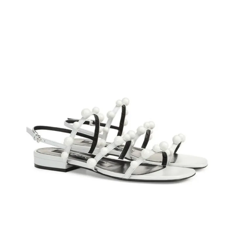 SERGIO ROSSI Sr Chupetas Roman Sandals Women's White-2