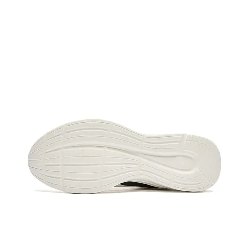QIAODAN Wear Resistant Support Low Top Running Shoes Men's White Black-4