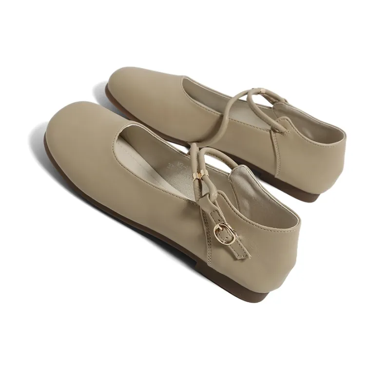 HUANQIU Flat Mary Jane Shoes Women's-12