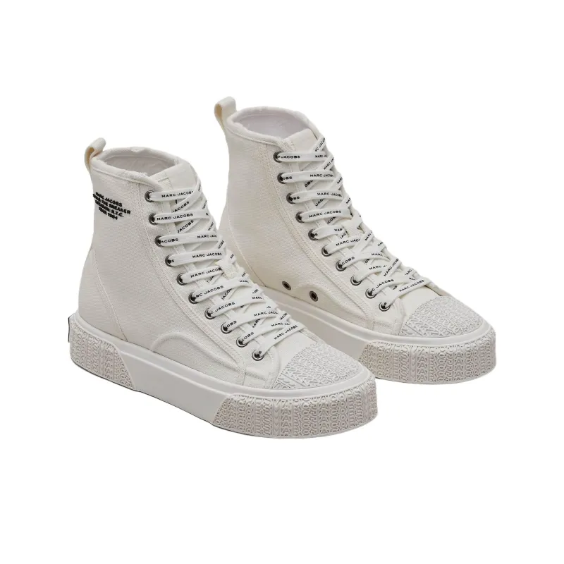 MARC JACOBS High Top Canvas Shoes Unisex White-2