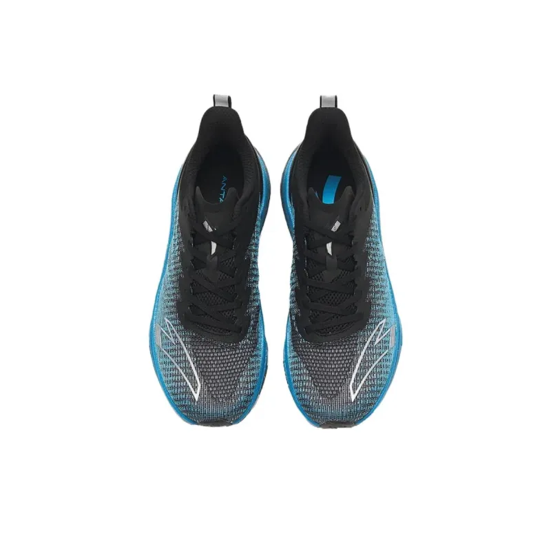 Anta Cushioned Slip Resistant Low Top Casual Running Shoes Men's Black Blue-2