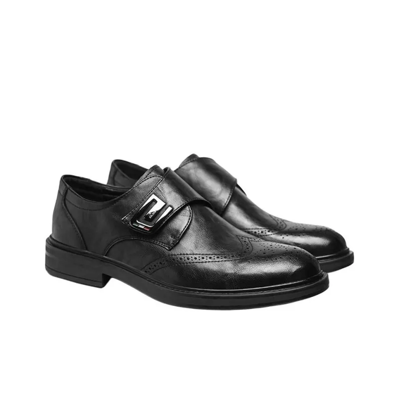 G.N.SHIJIA Dress Shoes Men Low Top Black/Brown-3