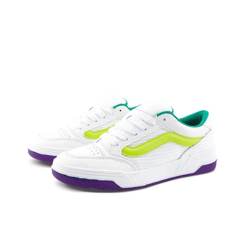 Vans HYLANE Anti-Slip Wear-Resistant Low-Top Skateboard Shoes Unisex White Green-2