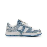 H383 lace-up suede sneakers Blu