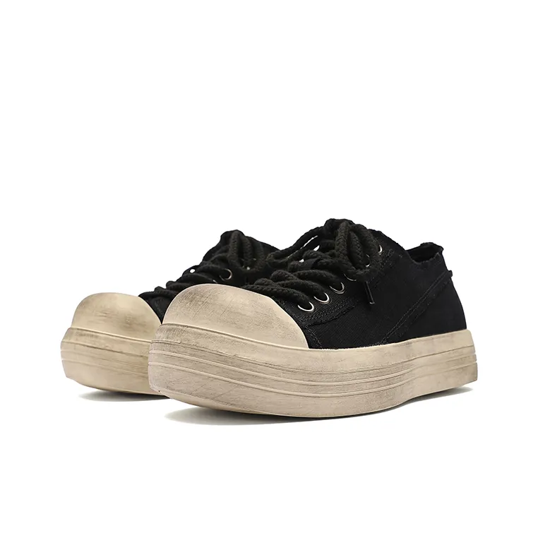 Angelmi Wear-Resistant Low-Top Skateboard Shoes Men's Black-2