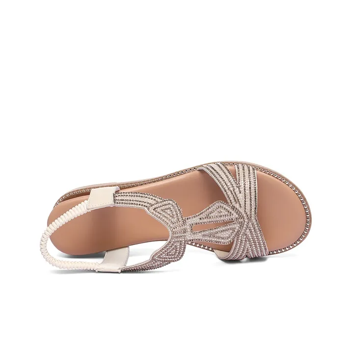 Golden Silk Rabbit Strap Sandals Women's-9