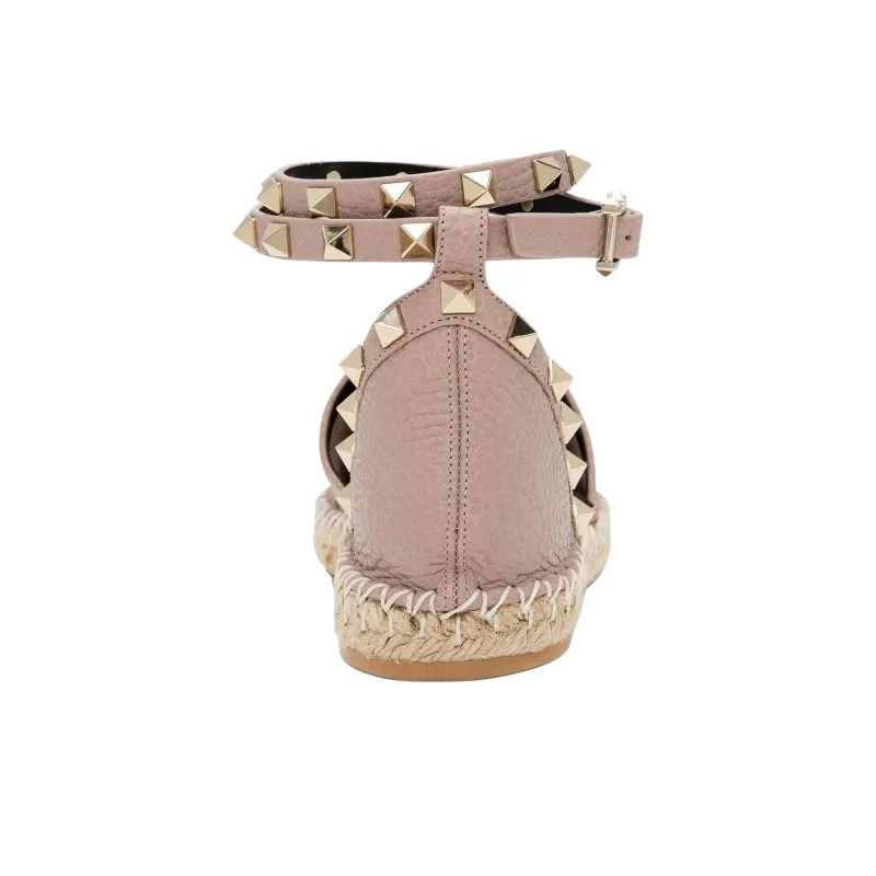 Valentino Rockstud Casual Single Shoes Women's Pink-3