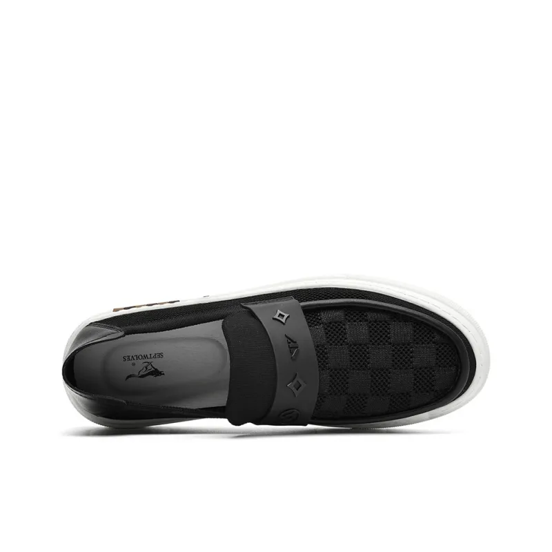 SEPTWOLVES Breathable Lightweight Height Increasing Low-Top Canvas Shoes Men's-4