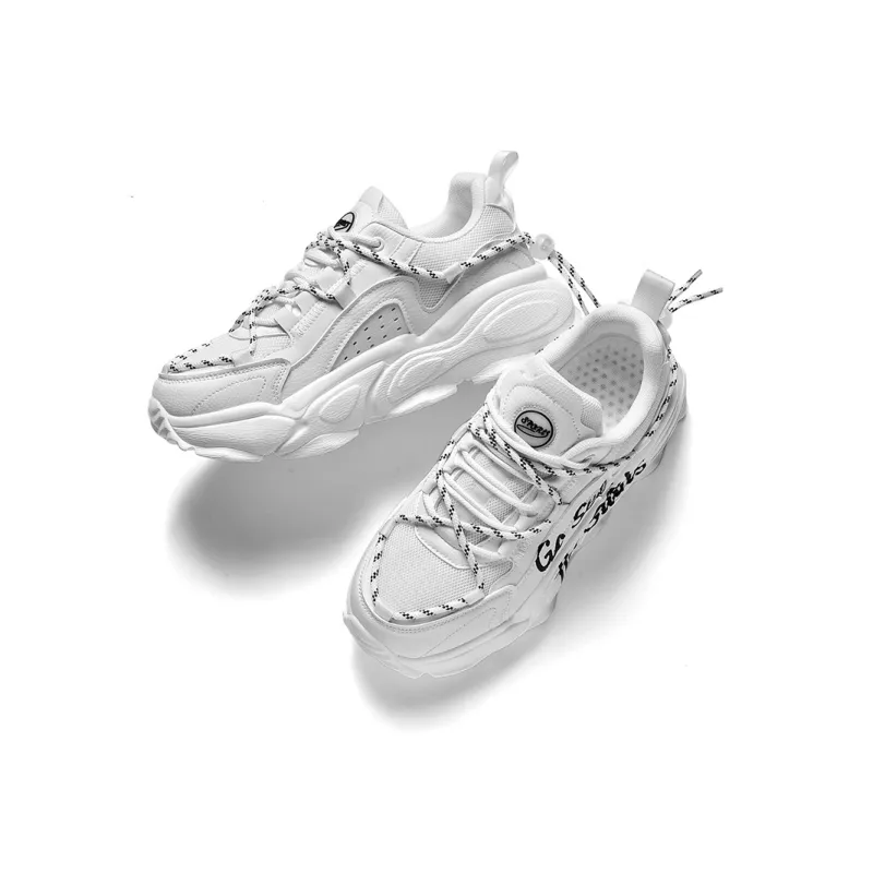 DEVIL AND ANGEL Breathable Height Increasing Low-Top Chunky Sneakers Unisex White-1