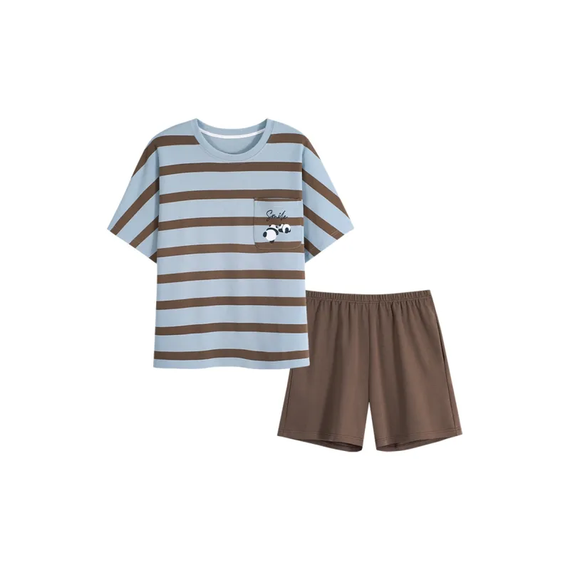 MIIOW Cool One Summer Series Pajama Set Women's Blue Stripes-0