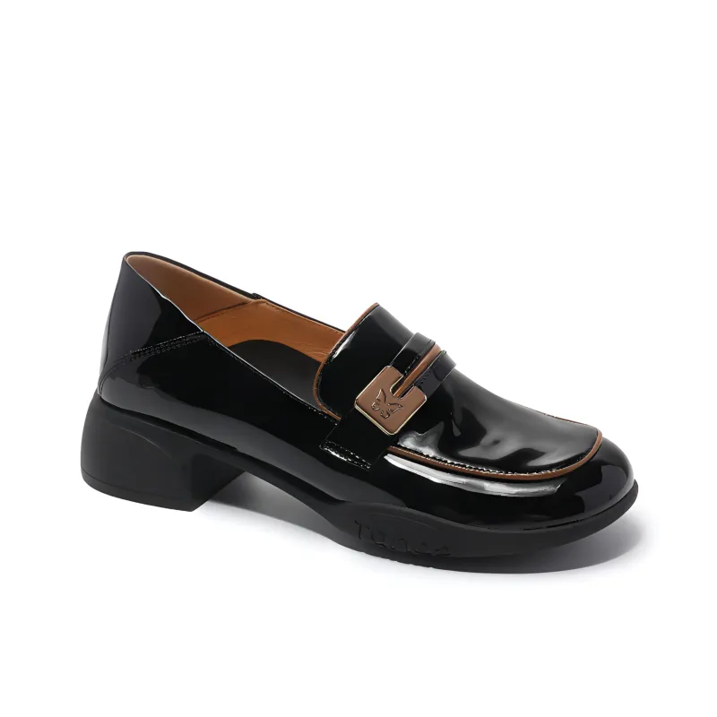 BAFFN Loafers 4cm Women's Black-1