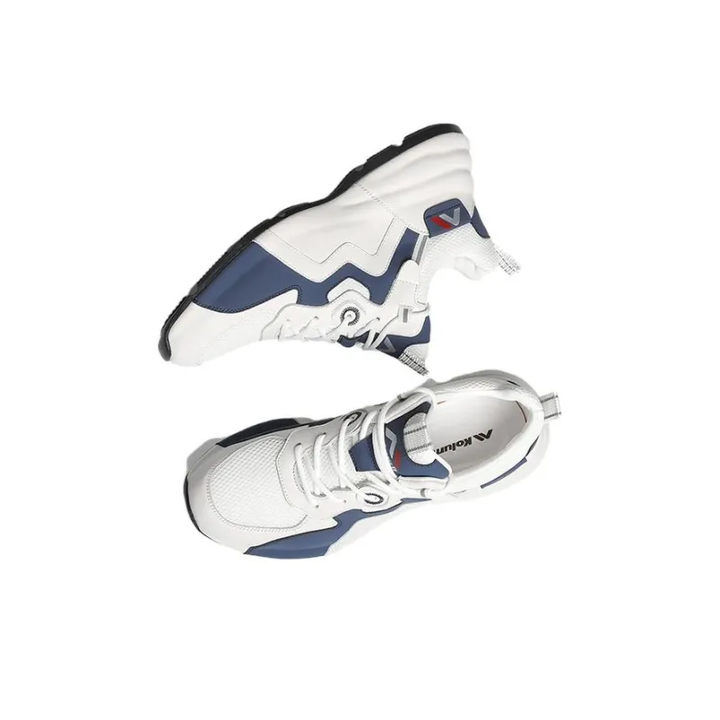 KOLUMB Cushioning, Slip Resistant, And Breathable Low Top Casual Shoes Men's White Blue-2