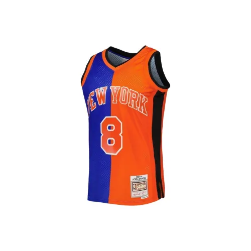 Mitchell Ness X NBA New York Knicks Basketball Jerseys Men Blue/Orange