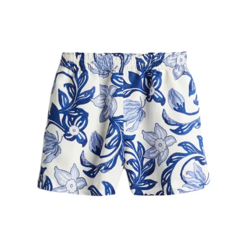 H&M Casual Shorts Women's White/Blue Floral