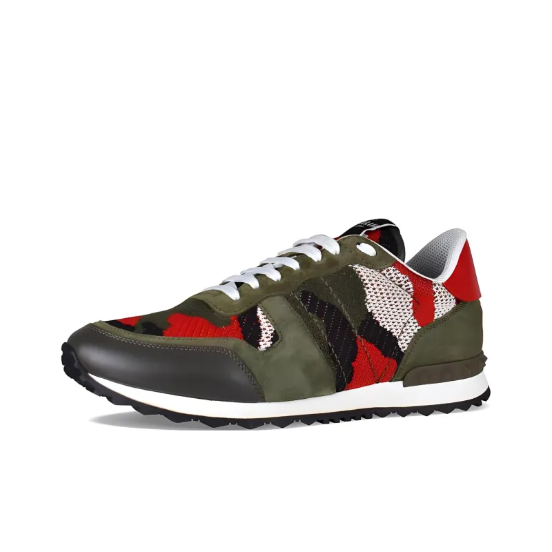 Valentino Garavani Rockrunner Camouflage Lace Up Sneakers-1