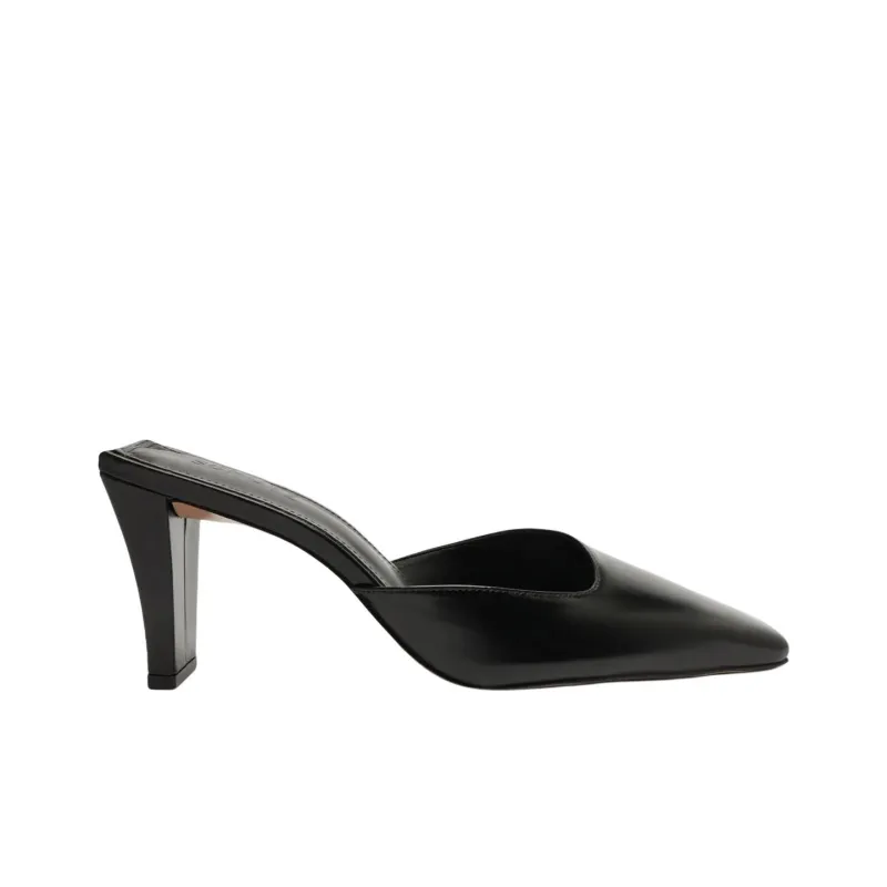 Schutz Closed Toe Slippers 8cm Women's Black-1