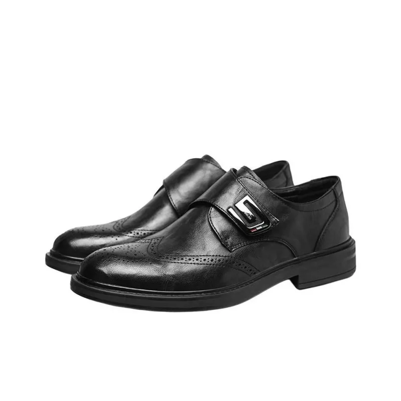 G.N.SHIJIA Dress Shoes Men Low Top Black/Brown-2