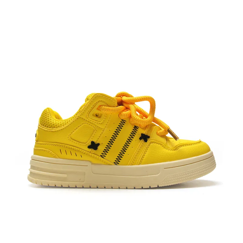 STUR YSN Wear resistant And Lightweight Low Top Skateboard Shoes Unisex Yellow Black-3