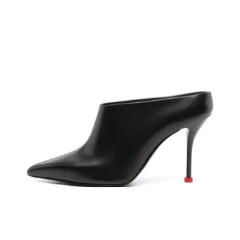 Alexander McQueen Closed Toe Slippers 9cm Women's Black