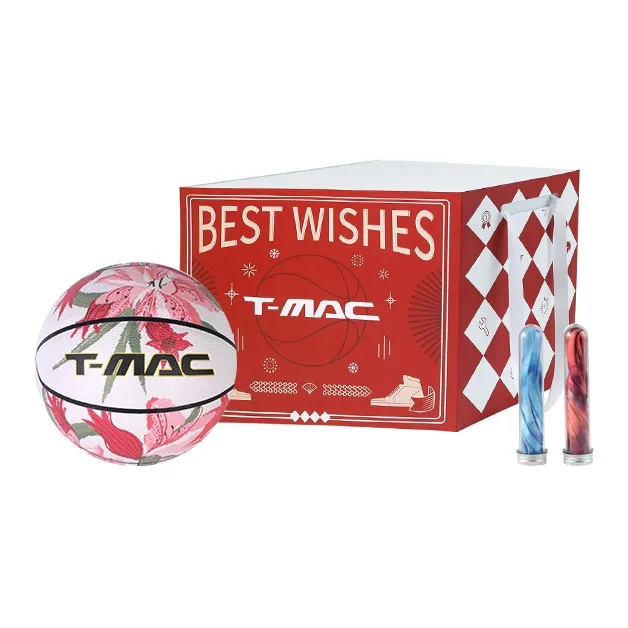 T-Mac Maddie Floral Collection PU Basketball Red White Size 7 Training Unisex-7