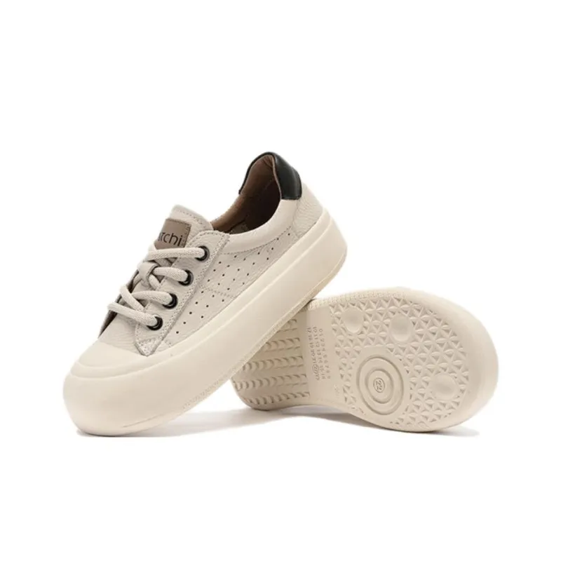 Satchi Low Top Skateboard Shoes Women's Ecru-3