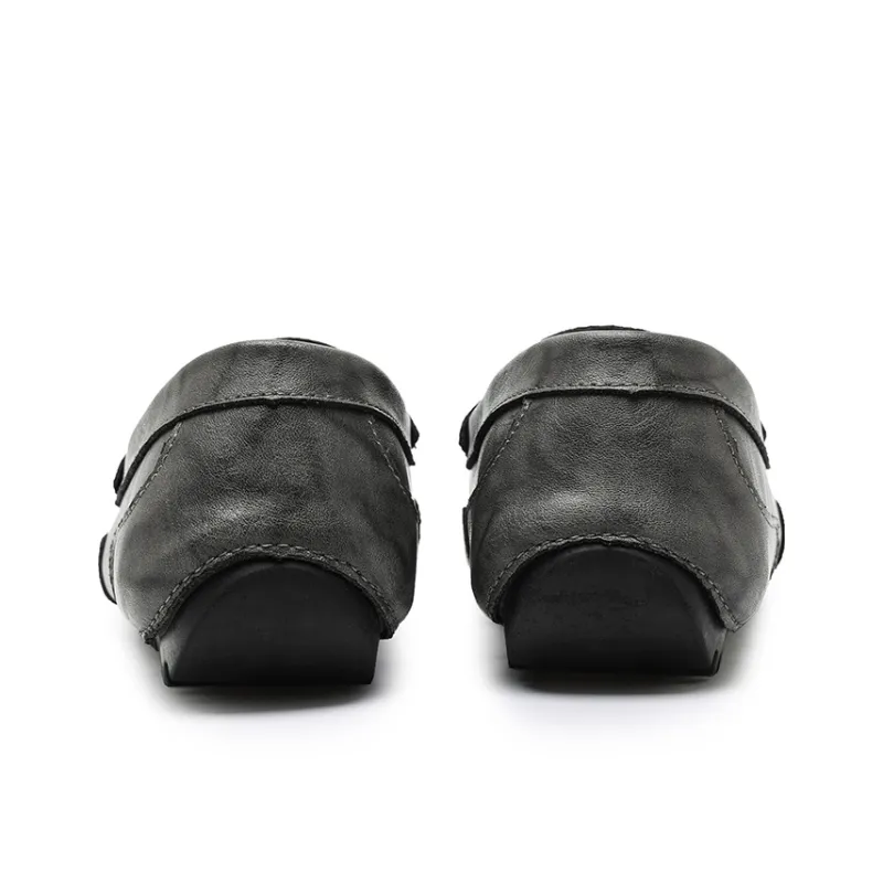 G.N.SHIJIA Gommino Loafers Men Black/Gray-11