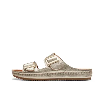 Clarks Slip Resistant Slide Slippers Women's Gold