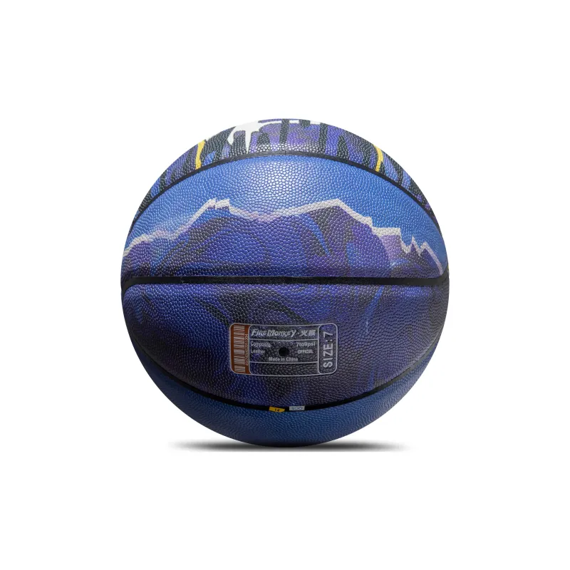 FireMonkey PU Basketball White Blue Size 7 Ball Glow In The Dark Unisex-2