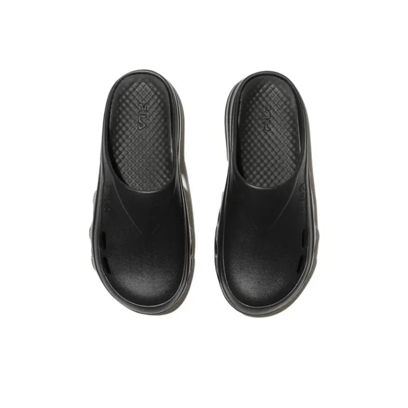 FILA Quiet Abrasion Resistant Closed Toe Slippers Unisex Black-3
