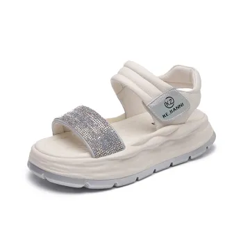 KEJIANNI Beach Sandals Women's White/Yellow