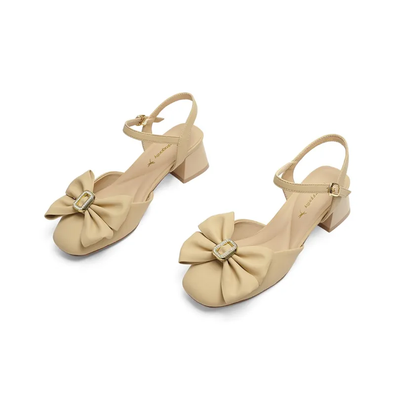 RED DRAGONFLY Casual Shoes Fashion Apparel Shoes Roman Sandals 5.5cm Heel Women's Black/Ecru/Apricot-14