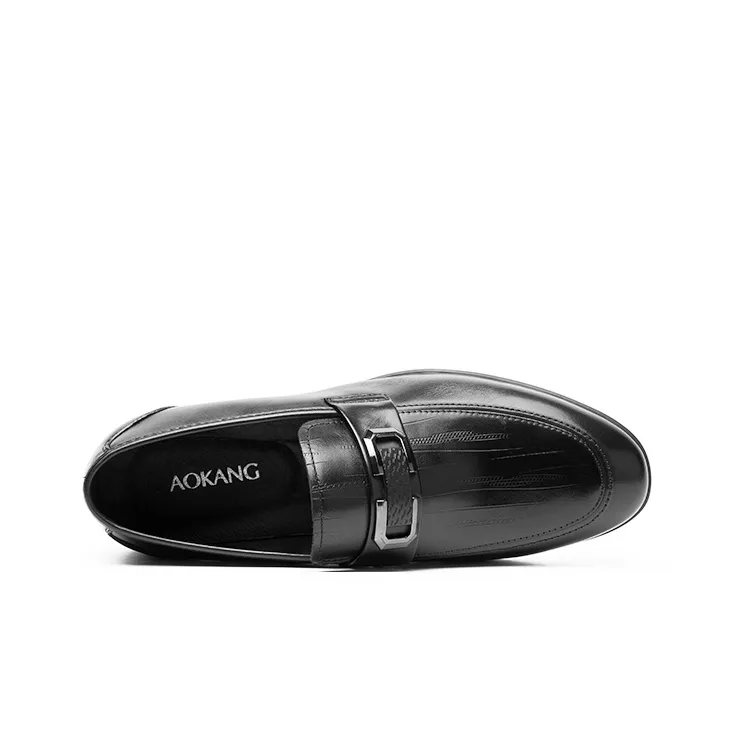 AOKANG Dress Shoes Men Low Top Black, Brown-3