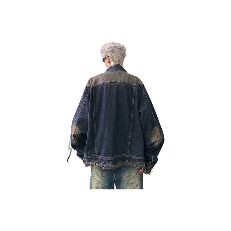 PAINT STAIN Denim Jacket Unisex Blue-13