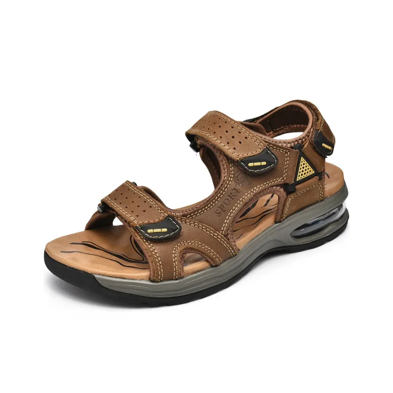 LAORENTOU Beach Sandals Men Black/Khaki/Dark Brown-5