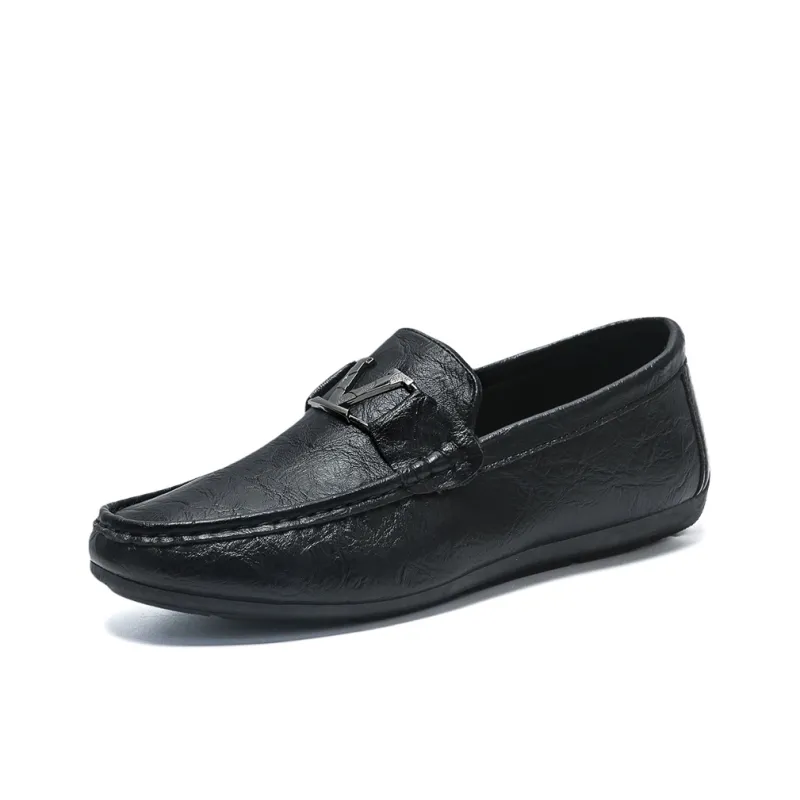 ZULISHI Gommino Loafers Men White/Black-3