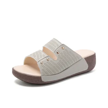 Reivanti Slip Resistant Slide Slippers Women's Gray