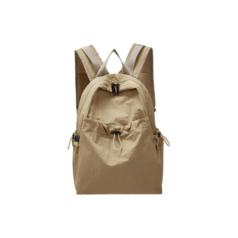 ST&SAT Fabric Handbag Backpack Regular Unisex Black/Khaki-4