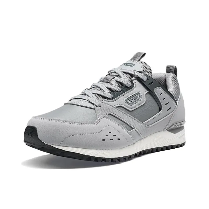 XTEP Classic 80 Abrasion Resistant Slip Resistant Lightweight Low Top Casual Shoes Men's Gray-1