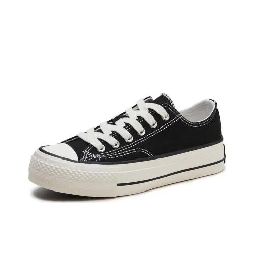 Hotwind Canvas Shoes Women's Low-Top Black