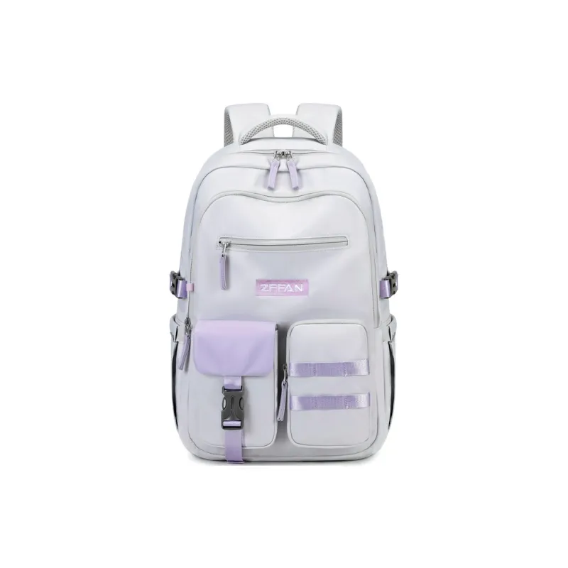 ZUOFEIFAN Nylon Backpacks Unisex Gray Green/Gray Purple-9