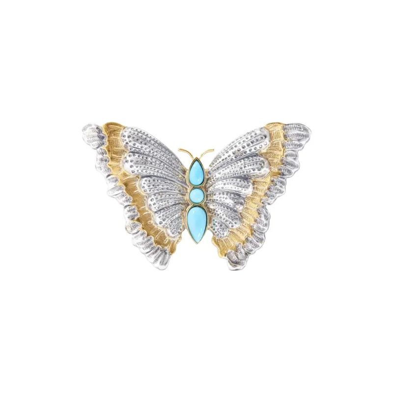 BUCCELLATI Turquoise, Silver Brooches Unisex Silver-0