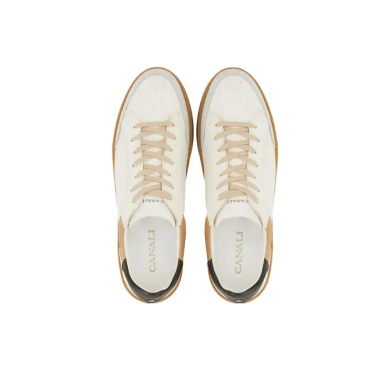 CANALI Low-Top Skateboard Shoes Men's White-5