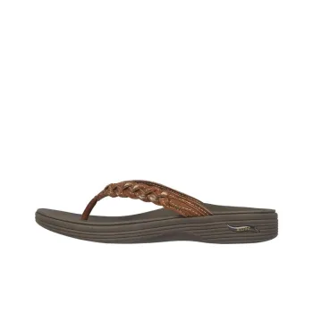 Skechers Arch Fit Abrasion Resistant Slip Resistant Flip Flops Women's Brown