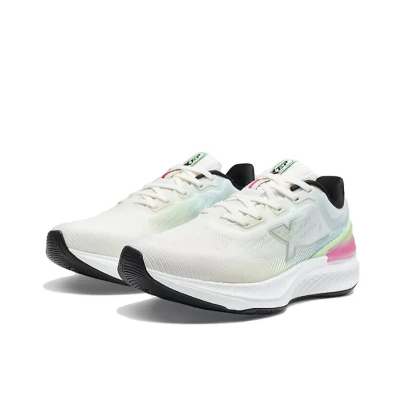 XTEP Cushioning Rebound Low Top Running Shoes Women's White Pink Green-1