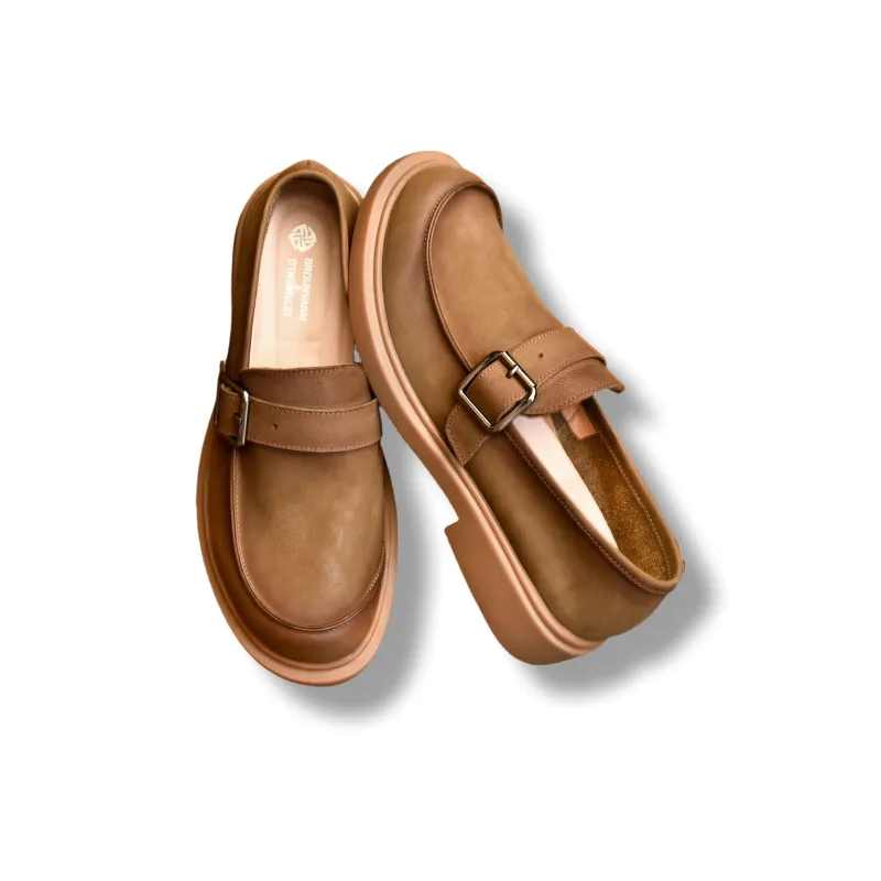 Brounvanm Loafers 3cm Men's Khaki-5